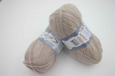 ALIZE "LANAGOLD 800", 49% шерсть, 51% акрил, 100 гр, 800 м, 152 бежевый меланж