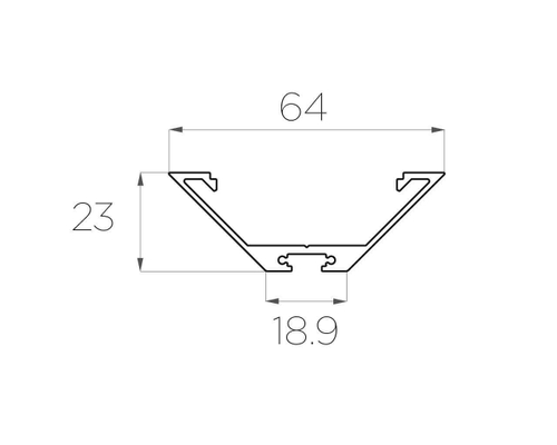 Профиль угловой алюминиевый LC-LPU-2364-2 Anod