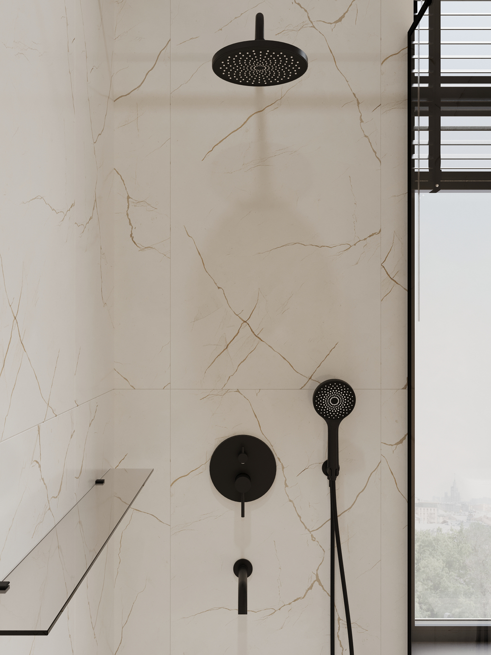 Душевой комплект STWORKI Эстерсунд S31240BK С ВНУТРЕННЕЙ ЧАСТЬЮ, матовый черный