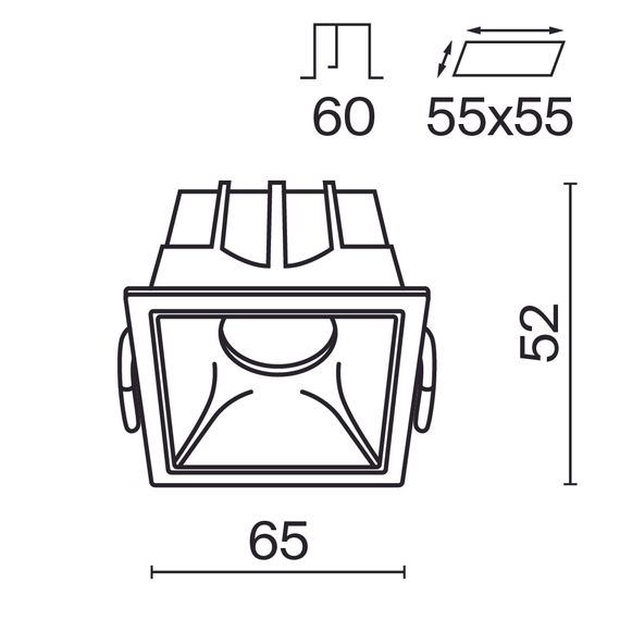 Встраиваемый светильник Maytoni Technical DL043-01-10W3K-D-SQ-WB