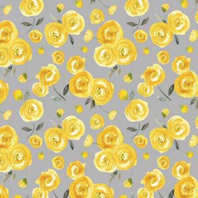 Желтые розы на сером
