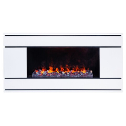 Электрокамин RealFlame Stanley 26 WT белый с очагом 3D Cassette 630 Black Panel