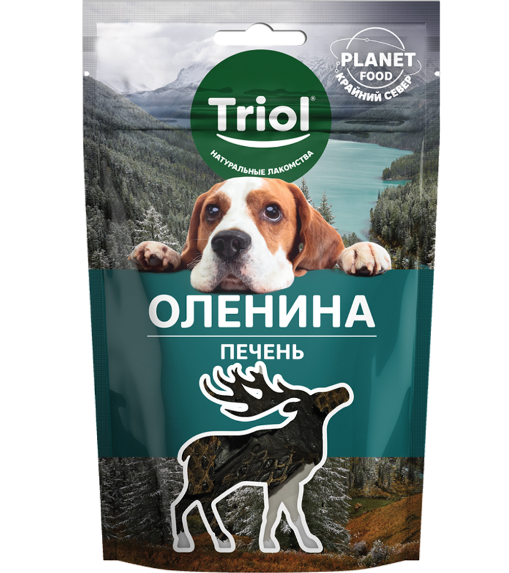 Лакомство для собак "Печень оленя", 50гр., серия Planet Food, Triol