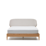 Octavia Кровать из ясеневой фанеры с белым мягким изголовьем 180 x 200 см