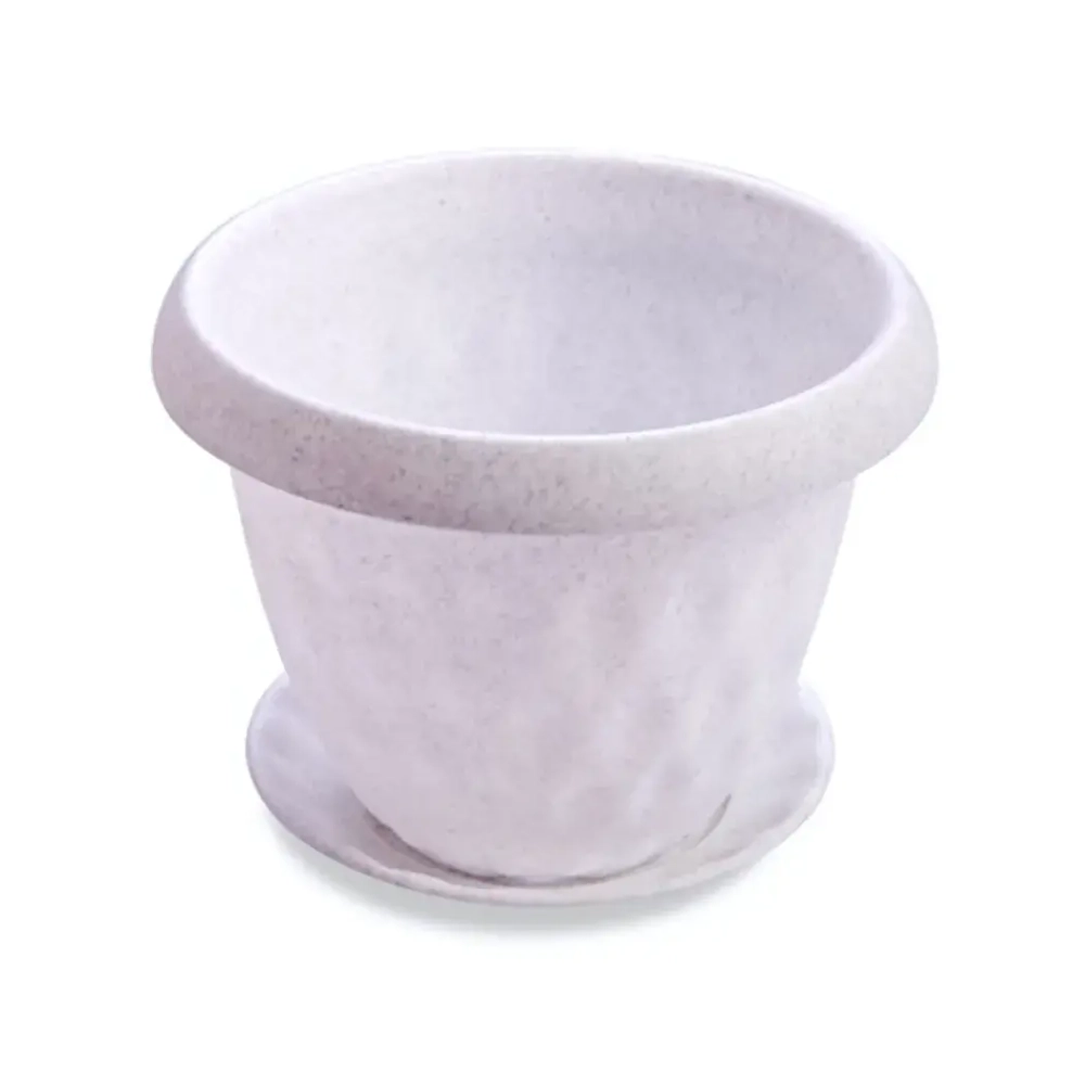 Горшок для цветов пластиковый 4,9л d-24,5см «Розетта» c поддоном мраморный С128МРА