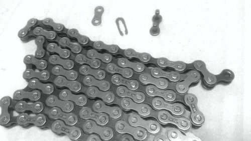 Цепь TEC C410 для 1 скорости, 1/2" X 1/8" 112 звеньев, с замком цепи, серебристая/чёрная