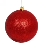 Новогодние шары 10 см (набор 2 шт) «Глиттер», красный