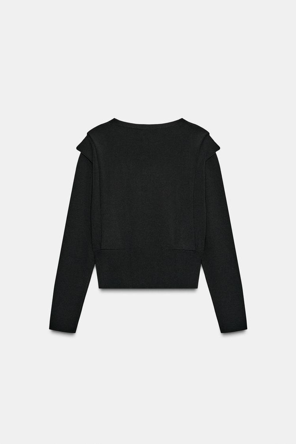 ZARA ТРИКОТАЖНЫЙ ТОП С ПОДПЛЕЧНИКАМИ, ЧЕРНЫЙ