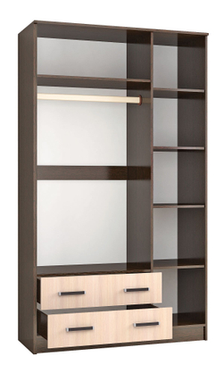 Шкаф Лагуна 120 см, венге/дуб молочный