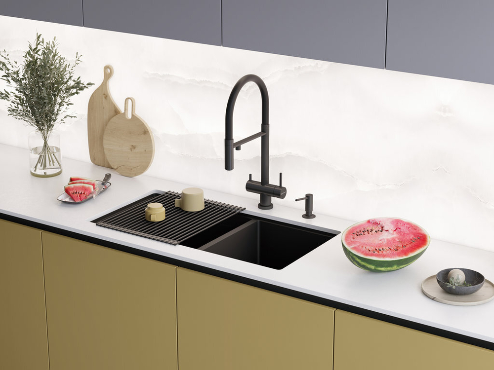 Мойка Omoikiri Taki 85-2-LB-U/IF Side-LG нерж. сталь | Светлое золото