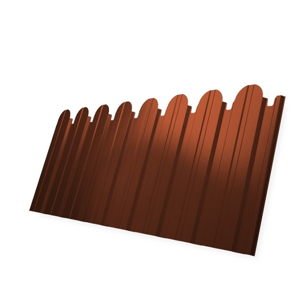 Профнастил С10 Grand Line Optima Satin 0,5 мм фигурный RAL 8004 медно-коричневый