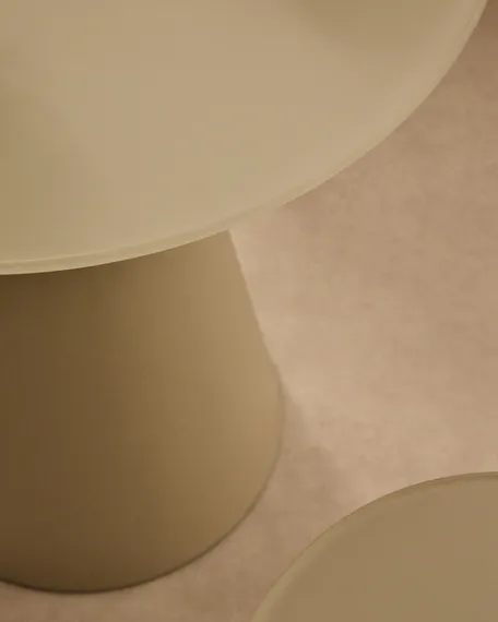 Приставной столик Wilshire Ø50х55 см серый, сталь, стекло