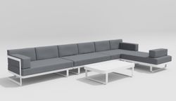 Hacienda, набор белый/серый, алюминий