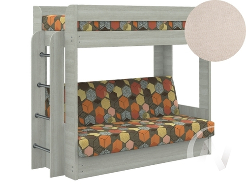 Диван-кровать двухъярусный КМ.009.01-016-00 (ясень шимо светлый/SAVANA PLUS IVORY 1 Вариант)