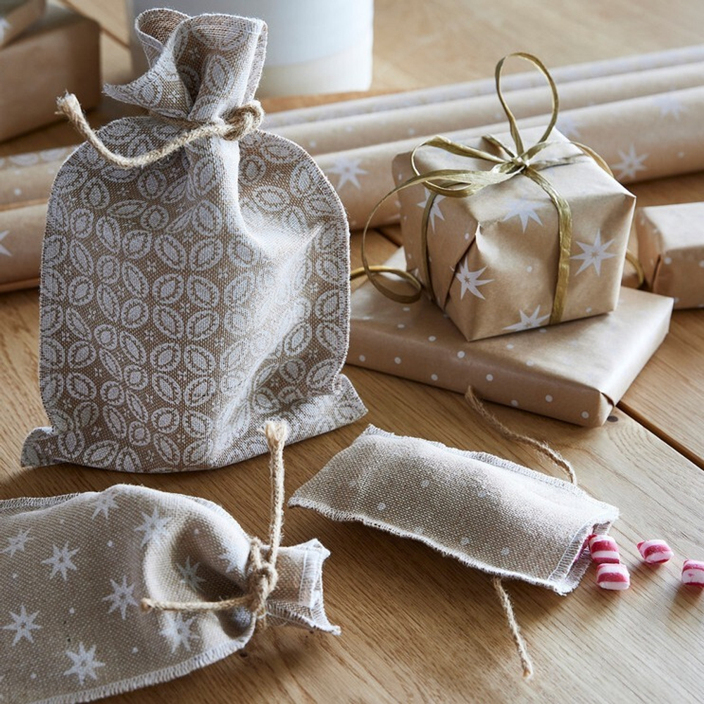 Набор подарочных пакетов Vintertid, 3 шт, текстиль, джут