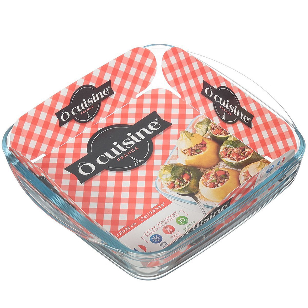 Форма для выпечки стекло, 21х21 см, 1.6 л, квадр, жаропрочная, O Cuisine, 209BC00/1046