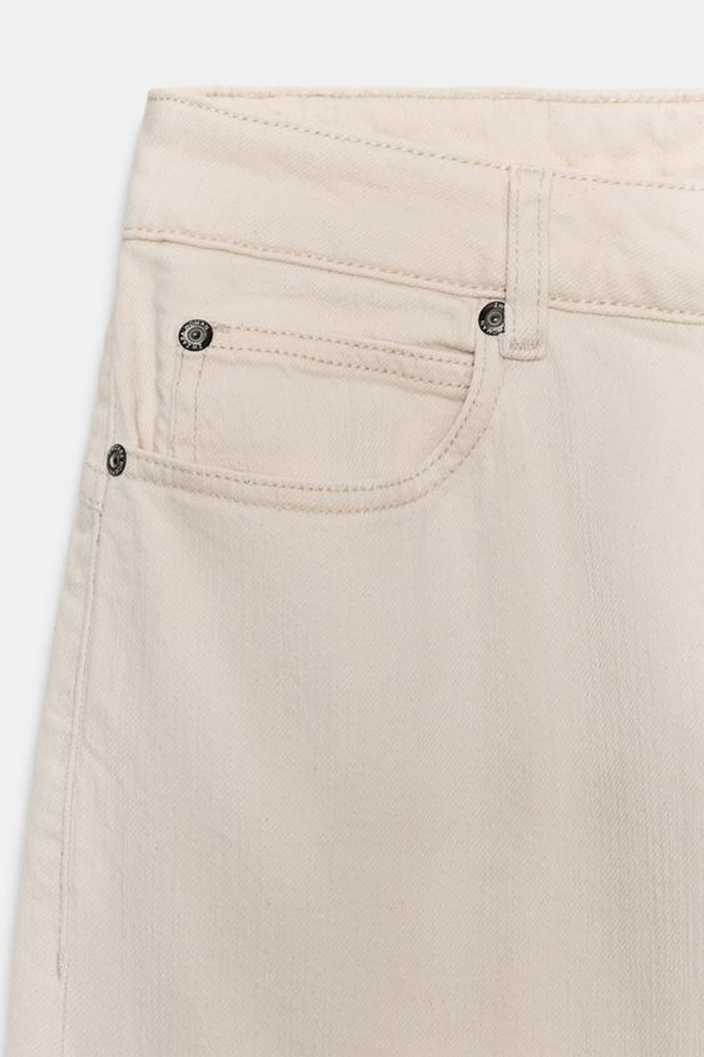 ZARA ДЖИНСЫ ZW COLLECTION LOOSE BARREL СО СРЕДНЕЙ ПОСАДКОЙ, ЭКРЮ