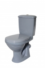 Унитаз-компакт "Суперкомпакт" серый (косой, нижн, сид, арм) (Ст.Оскол)