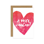Дизайнерская открытка "Я тебя люблю"/"Ты + Я" + крафт конверт (10х15см)