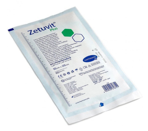 Zetuvit Plus (Цетувит Плюс) Повязка суперабсорбирующая стерильная 10×10 см 1 шт