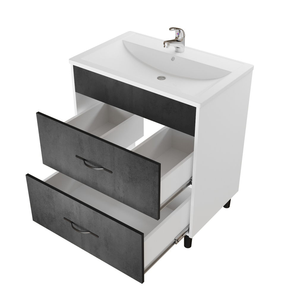 Тумба д/ванной "Сура-70"  под раковину МАРГО-70 (MIXLINE) (ПВХ)