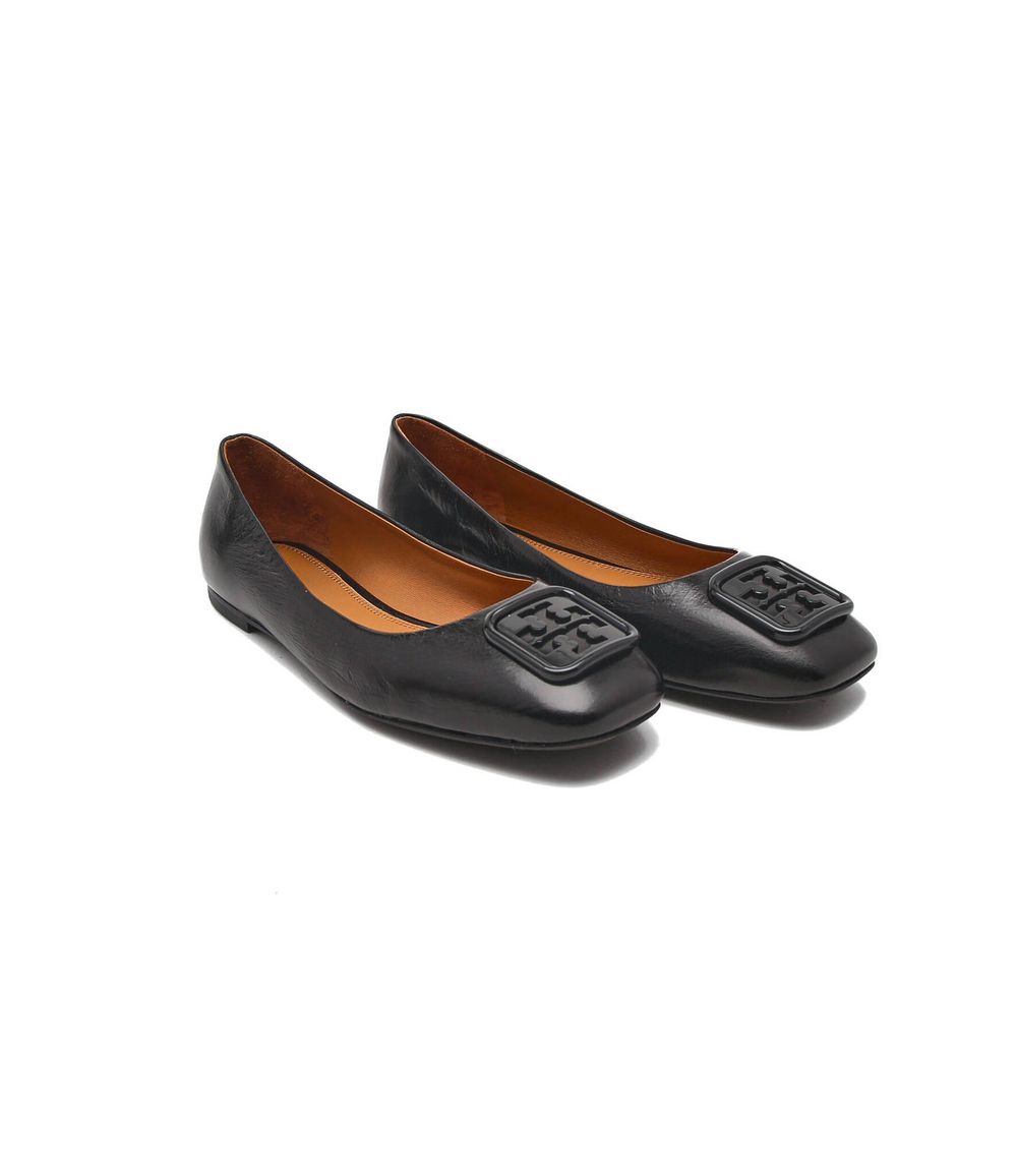 Кожаные балетки georgia TORY BURCH - черный(86721)