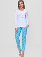 Нежный женский комплект с зебрами (Размер: M) (Цвет: белый с голубым)
