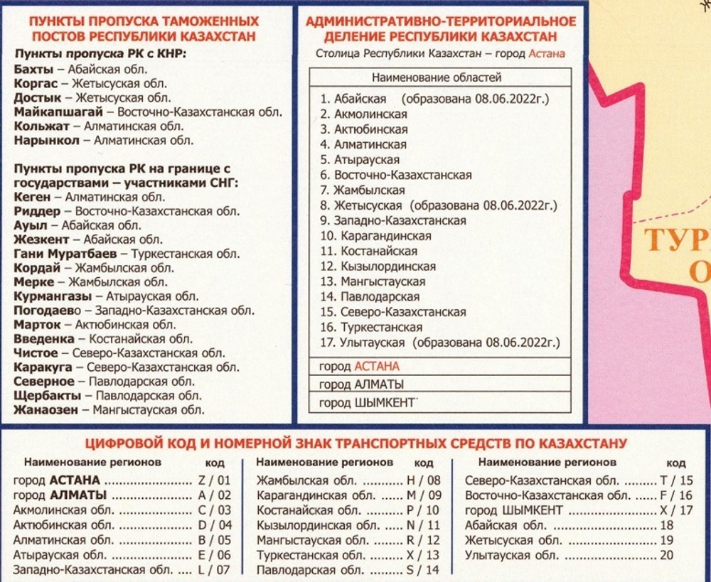 Железные и автомобильные дороги Казахстана , размер 120 х 180 см, 2025 год
