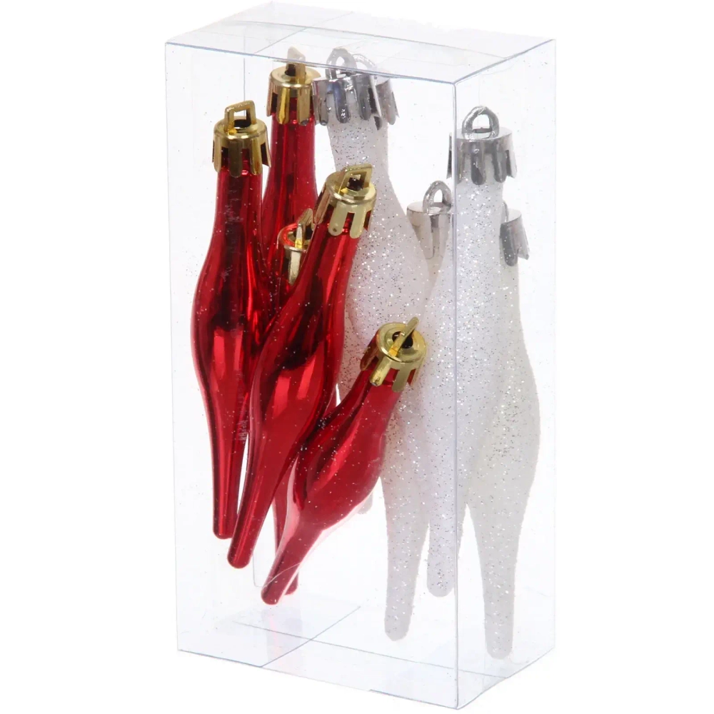 Набор ёлочных украшений «Сказочная зима» 45 предметов, Красный/Белый