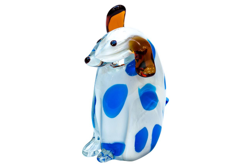 F4097 Статуэтка "Собака" бело-голубая 11х6,5х14,5 см