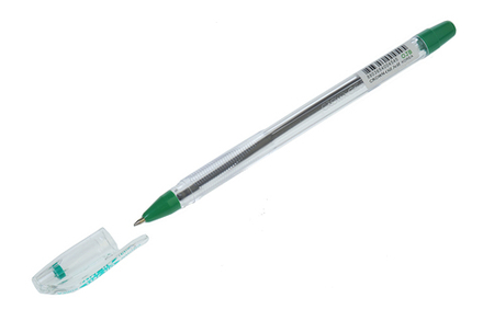 Ручка шариковая "Oil Jell" CROWN зеленая 0.7мм корпус прозрачный пластиковый