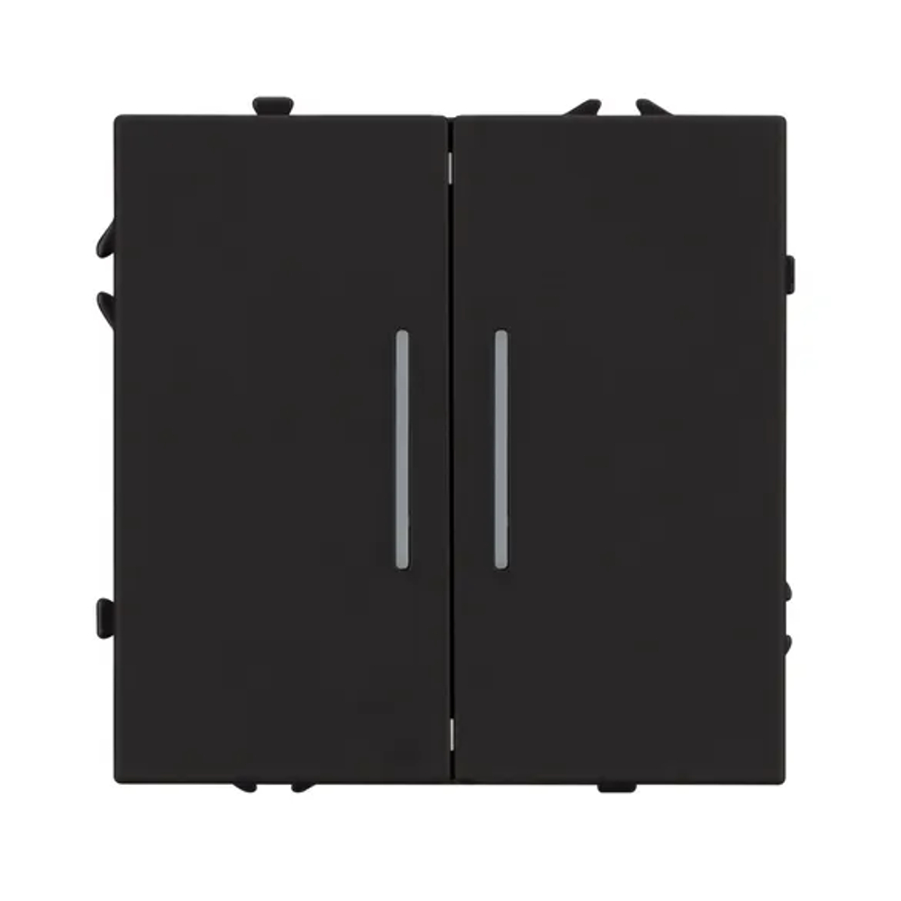 Механизм выключателя двухклавишный непроходной LED SWT-NOBE-MK02-SFPL-L-BK (230V, 10A) (Arlight, -) 054264