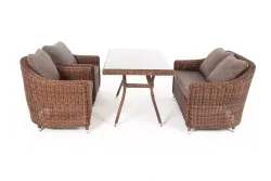 "Кон Панна" обеденная группа плетеная, цвет коричневый