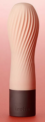 Персиковый рифленый мини-вибратор IROHA ZEN HANACHA - 12,7 см. (Цвет: персиковый)