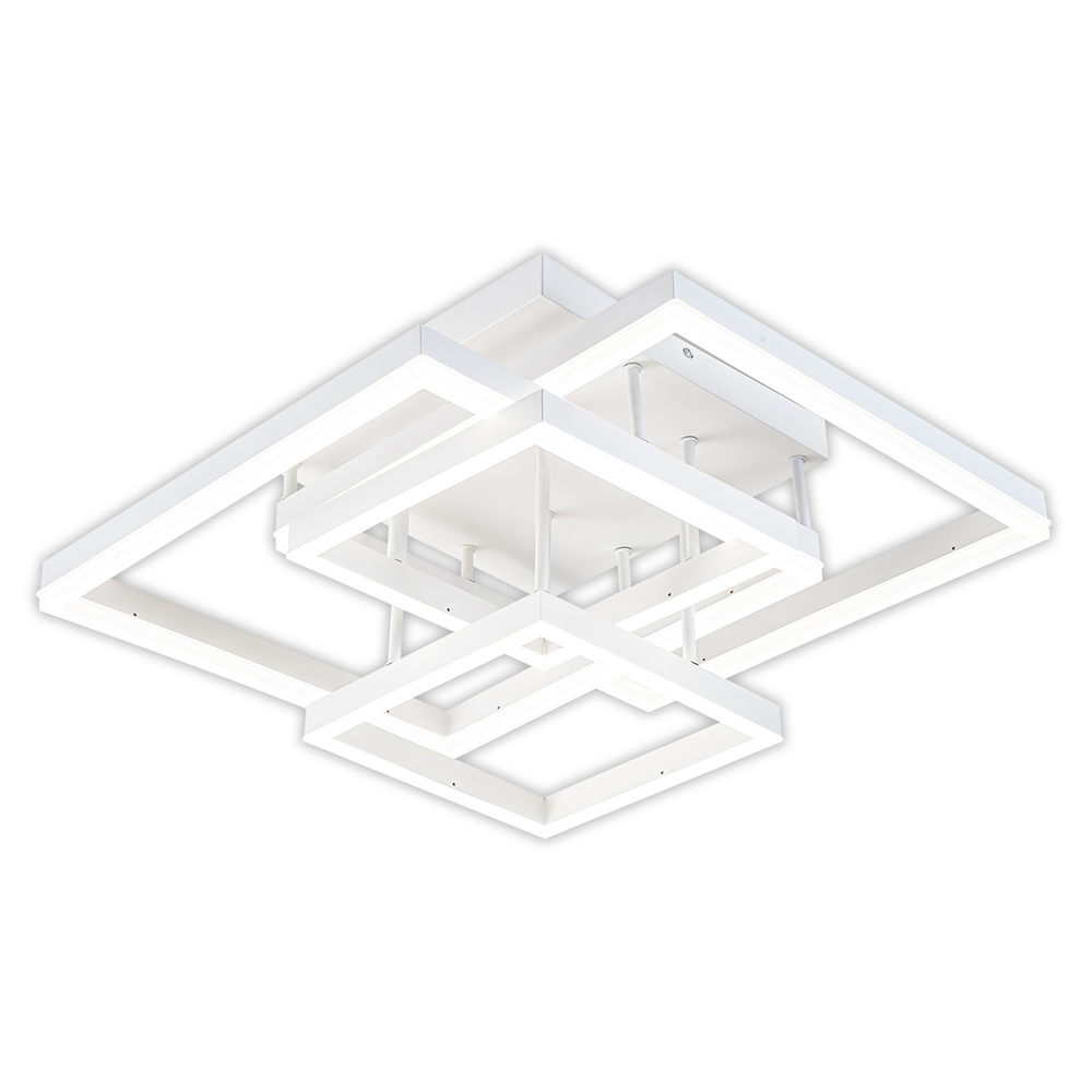 Потолочный светодиодный светильник 100Вт, 7800Лм, 3000-6000К, Ra>80,  плавная регулировка мощности, изменение цветовой температуры, ночник,  металл/акрил, белый