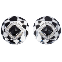 Серьги с Бриллиантами, Шпинелью и Цветной Эмалью, E0261-3/12