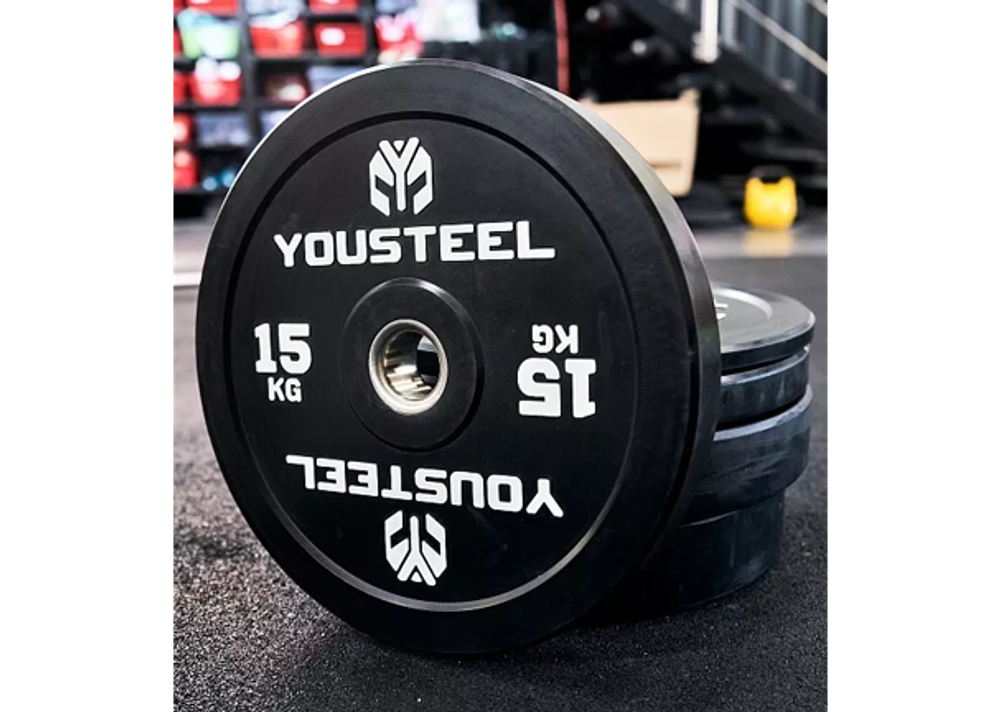 Диск EVO каучуковый 15 кг, чёрный