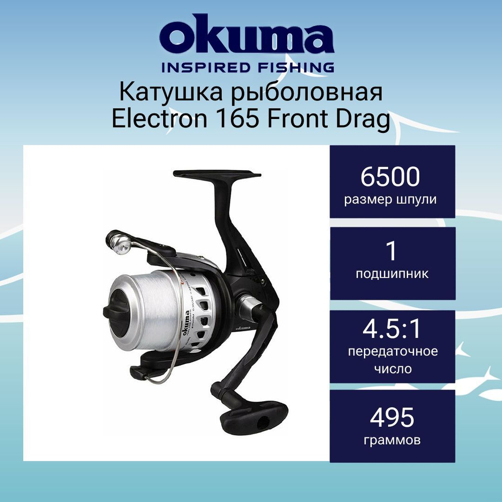 Катушка безынерционная Electron 165 + доп.шпуля + леска