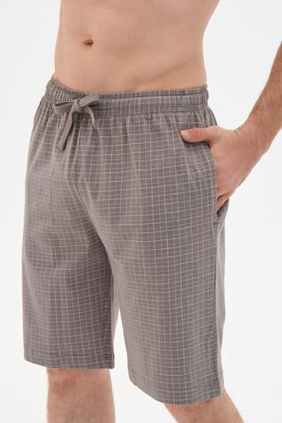 Мужские домашние шорты с поясом на завязках (Размер: XXXL) (Цвет: бежевый)