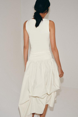 ZARA ОБЪЕМНАЯ КОМБИНИРОВАННАЯ ЮБКА, ЭКРЮ