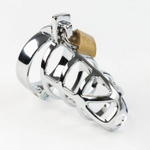 Серебристый мужской пояс верности «Клетка целомудрия № 2» (Цвет: серебристый)