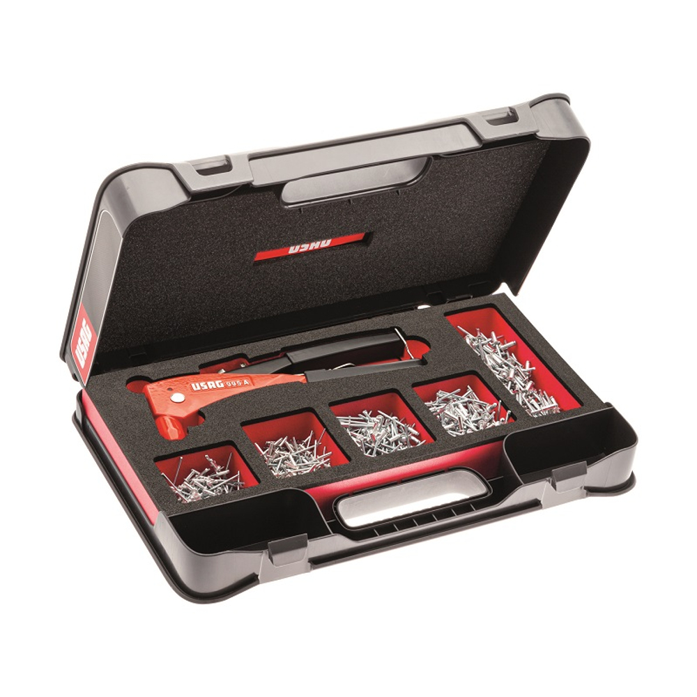995 K Набор заклепок с ручными клещами в пластиковом кейсе, USAG (Италия).