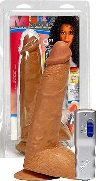 Вибратор-реалистик Mighty Muscle 9 - 22,8 см. (Цвет: коричневый)