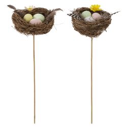 GAEM Изделие декоративное (вставка) "Гнездо пасхальное" (8*7*3) (блок 12 шт), L7 W7,5 H22 см, 2в.