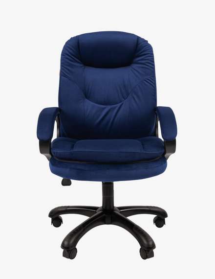 Кресло Chairman Home 668 Россия ткань Т-82 синий (черный пластик)