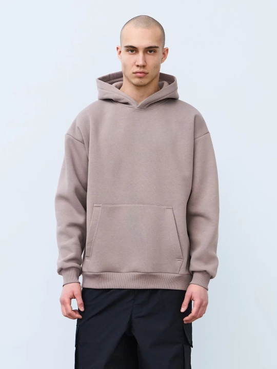 Худи оверсайз с начесом (темно-бежевый)
