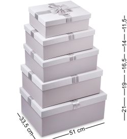 WF-188-A Набор коробок из 5 шт, белый/серый