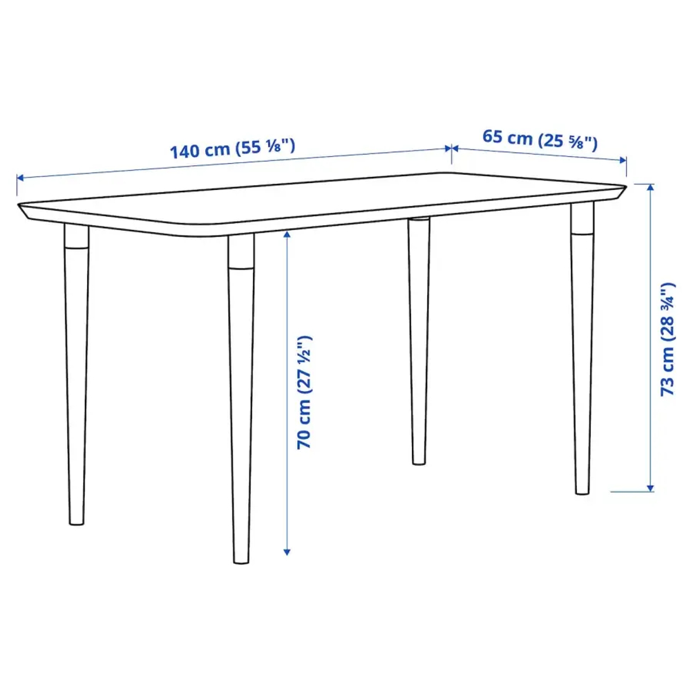 Письменный стол - IKEA ANFALLARE/HILVER, 140х65 см, бамбук/белый, АНФАЛЛАРЕ/ХИЛВЕР ИКЕА