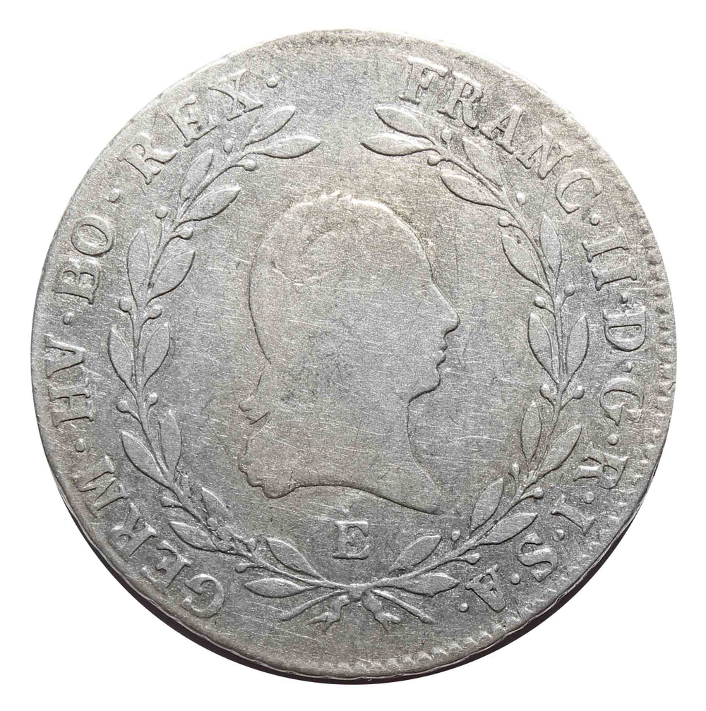 20 крейцеров. Франц II. Е. Австрия. 1804 год. Серебро. F+