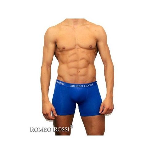 Мужские трусы боксеры удлиненные c резинкой Romeo Rossi синие RR7001-09